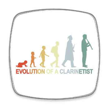 Évolution de la clarinette - Magnet carré - blanc - Devant