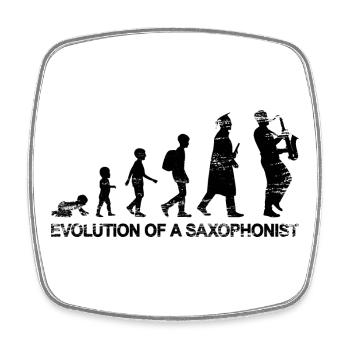 Development of a saxophonist - Square fridge magnet - white - Front