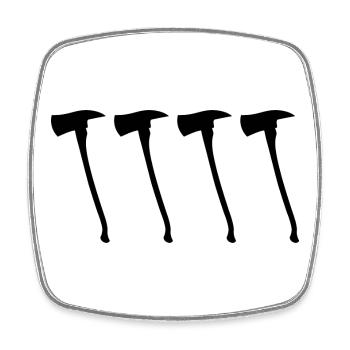 Fireman's Axe - Square fridge magnet - white - Front