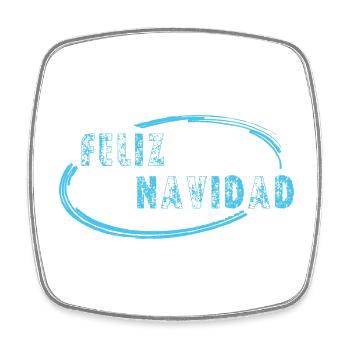 Feliz Navidad Typo with round Frame - Viereckiger Kühlschrankmagnet - Weiß - Vorne