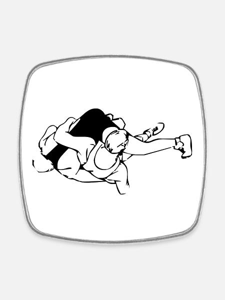 Wrestler - Square fridge magnet - white