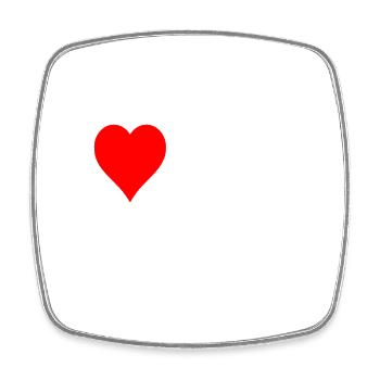 Heart and Letters Love Message Design - Square fridge magnet - white - Front
