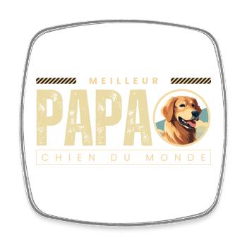 Meilleur Papa Chien Du Monde - Magnet carré - blanc - Devant