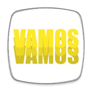 Vamos - Square fridge magnet - white - Front