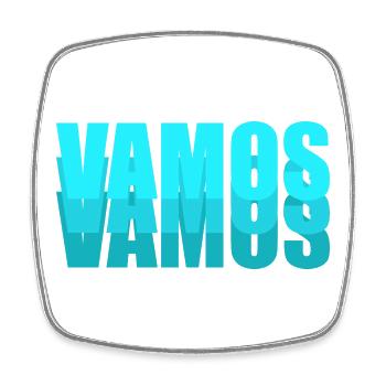 VAMOS - Viereckiger Kühlschrankmagnet - Weiß - Vorne
