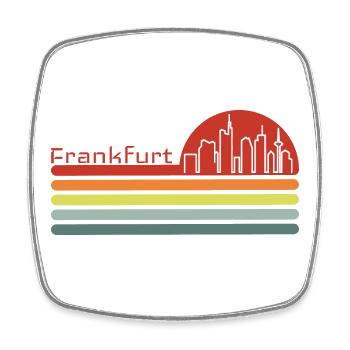 Frankfurt Retro Style Skyline Vintage Motiv - Viereckiger Kühlschrankmagnet - Weiß - Vorne