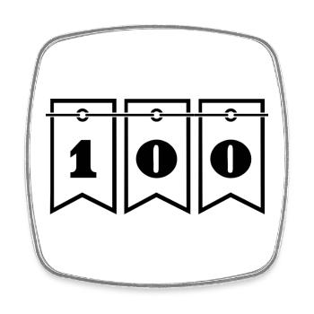 100. 100 JAHRE. 100-JÄHRIGES JUBILÄUM. 100. GEBURTSTAG - Viereckiger Kühlschrankmagnet - Weiß - Vorne