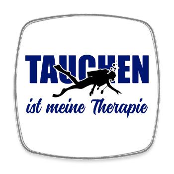 Tauchen ist meine Therapie – Taucher-Spruch - Viereckiger Kühlschrankmagnet - Weiß - Vorne