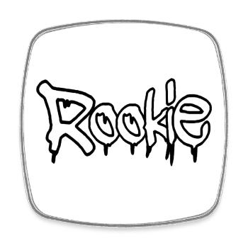 Conception de texte de recrue de style graffiti - Magnet carré - blanc - Devant