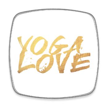 Yoga Love Gold Meditation Handwriting Graffiti om - Square fridge magnet - white - Front