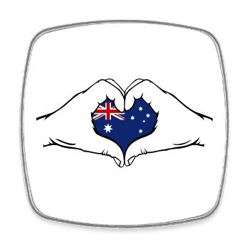 Australien Flagge Herzform - Viereckiger Kühlschrankmagnet - Weiß - Vorne