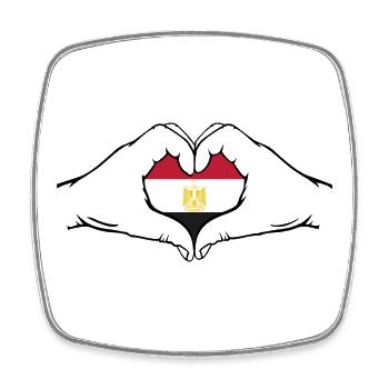 Egypt Flag Heart Shape - Square fridge magnet - white - Front