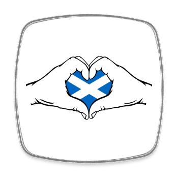 Scotland Flag Heart Shape - Square fridge magnet - white - Front