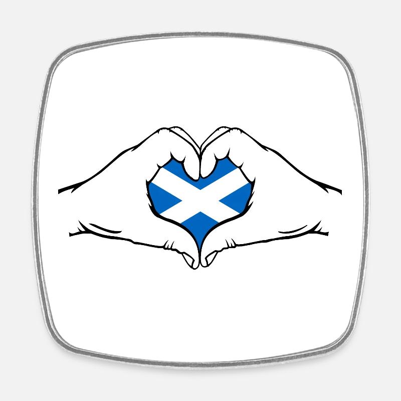 Drapeau de l’Écosse en forme de coeur - Magnet carré - blanc