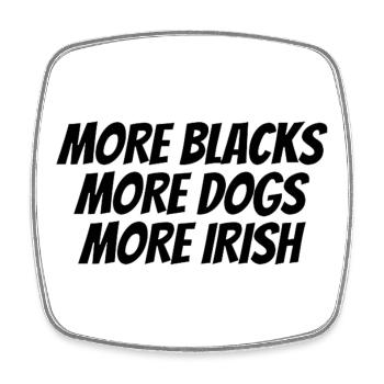 Black Text Designs - Square fridge magnet - white - Front