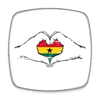 Ghana Flag Heart Shape Used - Square fridge magnet - white - Front