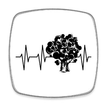 Herzschlag Puls Baum Wald Illustration Logo icon - Viereckiger Kühlschrankmagnet - Weiß - Vorne