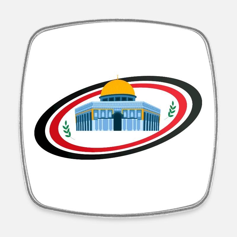 Mosquée de Jérusalem Qods Sakhra - Magnet carré - blanc