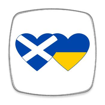 Ecosse Ukraine Drapeau Coeur - Magnet carré - blanc - Devant