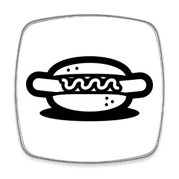 hotdog - Viereckiger Kühlschrankmagnet - Weiß - Vorne