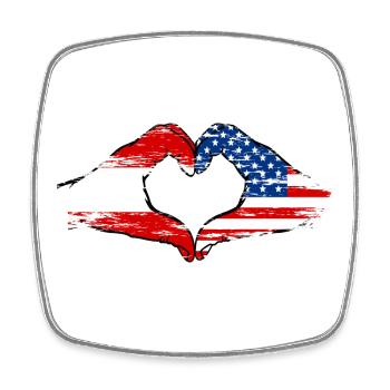 Autriche USA forme de coeur avec les mains utilisées - Magnet carré - blanc - Devant
