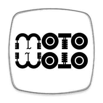 moto, fan de moto, logo moto, motard - Magnet carré - blanc - Devant