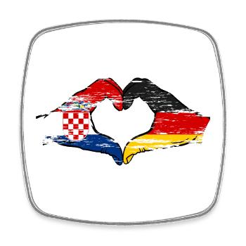 Croatie Allemagne Forme de cœur avec les mains utilisées - Magnet carré - blanc - Devant
