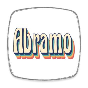Abraham t-shirt retro vintage style gift idea - Square fridge magnet - white - Front