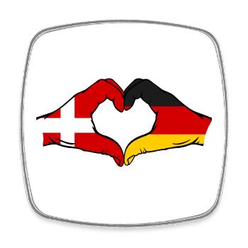 Dänemark Deutschland Herzform mit Hände - Viereckiger Kühlschrankmagnet - Weiß - Vorne