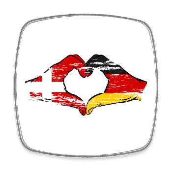 Danemark Allemagne forme de coeur avec les mains utilisées - Magnet carré - blanc - Devant
