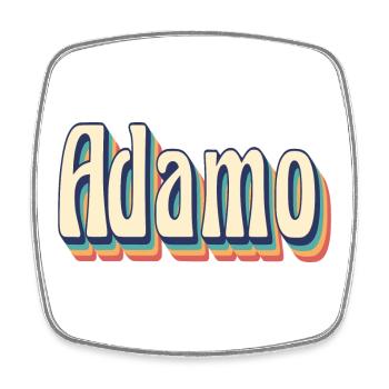 Vintage Retro Adam T-Shirt T-Shirt Geschenkidee - Viereckiger Kühlschrankmagnet - Weiß - Vorne