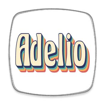 Adelio T-Shirt T-Shirt Retro Vintage Geschenkidee - Viereckiger Kühlschrankmagnet - Weiß - Vorne