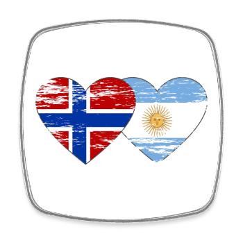 Norvège Argentine Drapeau utilisé - Magnet carré - blanc - Devant