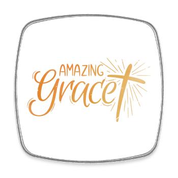 Amazing Grace Lettering - Viereckiger Kühlschrankmagnet - Weiß - Vorne