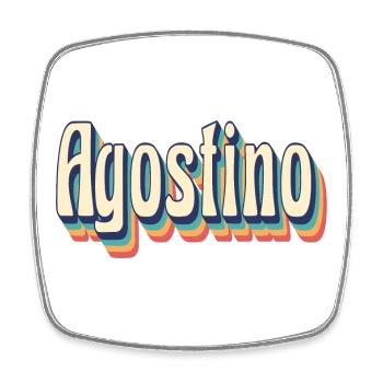 T-shirt Agostino t-shirt cadeau rétro vintage - Magnet carré - blanc - Devant