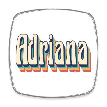 Adriana T-Shirt Retro Vintage T-Shirt Geschenk - Viereckiger Kühlschrankmagnet - Weiß - Vorne