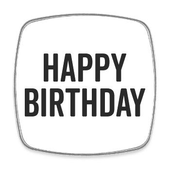 Happy Birthday - Viereckiger Kühlschrankmagnet - Weiß - Vorne