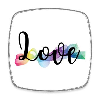Love bunt - Viereckiger Kühlschrankmagnet - Weiß - Vorne