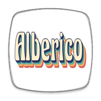 Alberico t-shirt retro vintage t-shirt gift - Square fridge magnet - white - Front