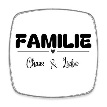 L’amour du chaos familial - Magnet carré - blanc - Devant