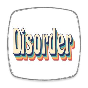 Disorder Retro Vintage T-Shirt 70's T-Shirt - Square fridge magnet - white - Front