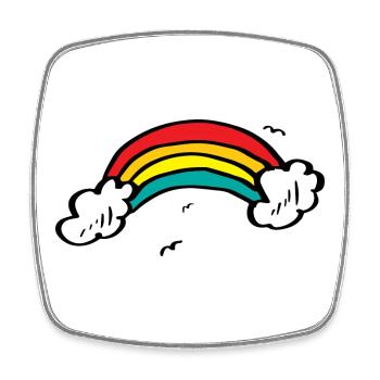 Arc arc-en-ciel vif - Magnet carré - blanc - Devant