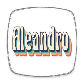 Aleandro t-shirt rétro vintage t-shirt cadeau - Magnet carré - blanc - Devant