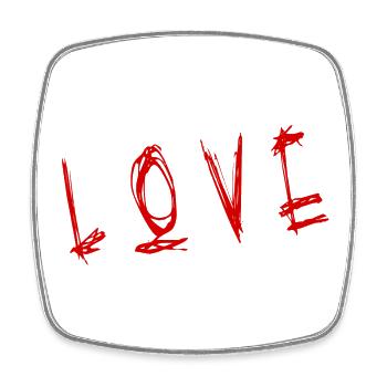 VALENTINSTAG. Junggesellinnenabschied. ICH LIEBE DICH. ICH LIEBE DICH. LIEBE - Viereckiger Kühlschrankmagnet - Weiß - Vorne