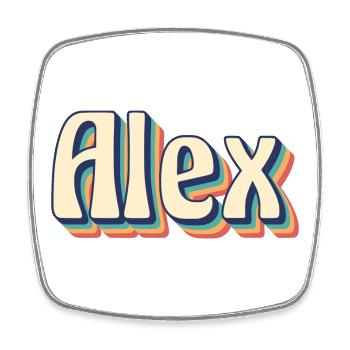 Alex t-shirt retro vintage t-shirt gift idea - Square fridge magnet - white - Front