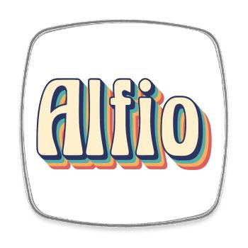 Idée cadeau t-shirt rétro vintage Alfio - Magnet carré - blanc - Devant