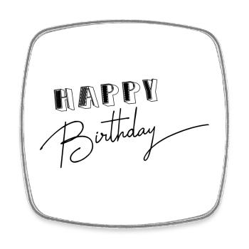 HAPPY BIRTHDAY - Magnet carré - blanc - Devant