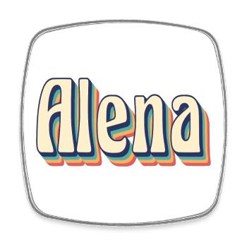 Alena rétro Vintage T-Shirt T-Shirt idée cadeau - Magnet carré - blanc - Devant