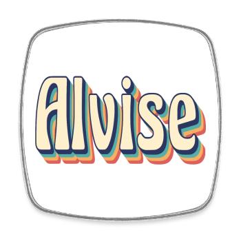 Alvise retro t-shirt vintage t-shirt gift idea - Square fridge magnet - white - Front