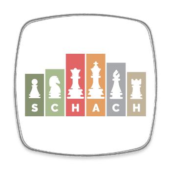 retro Schachfiguren Schachspieler vintage Farben - Viereckiger Kühlschrankmagnet - Weiß - Vorne